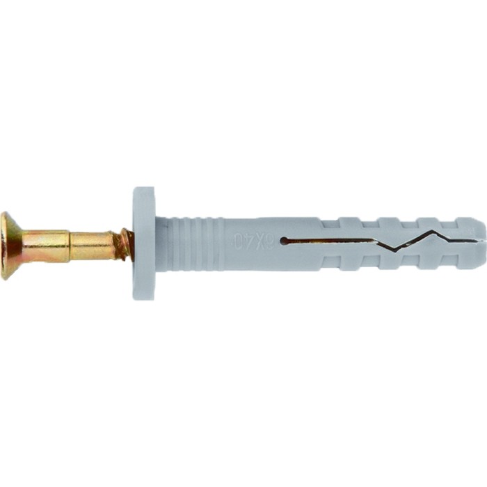 Фото Дюбель-гвоздь полипропиленовый с цилиндрическим бортиком 8 x 140 мм, 2 шт Шурупь