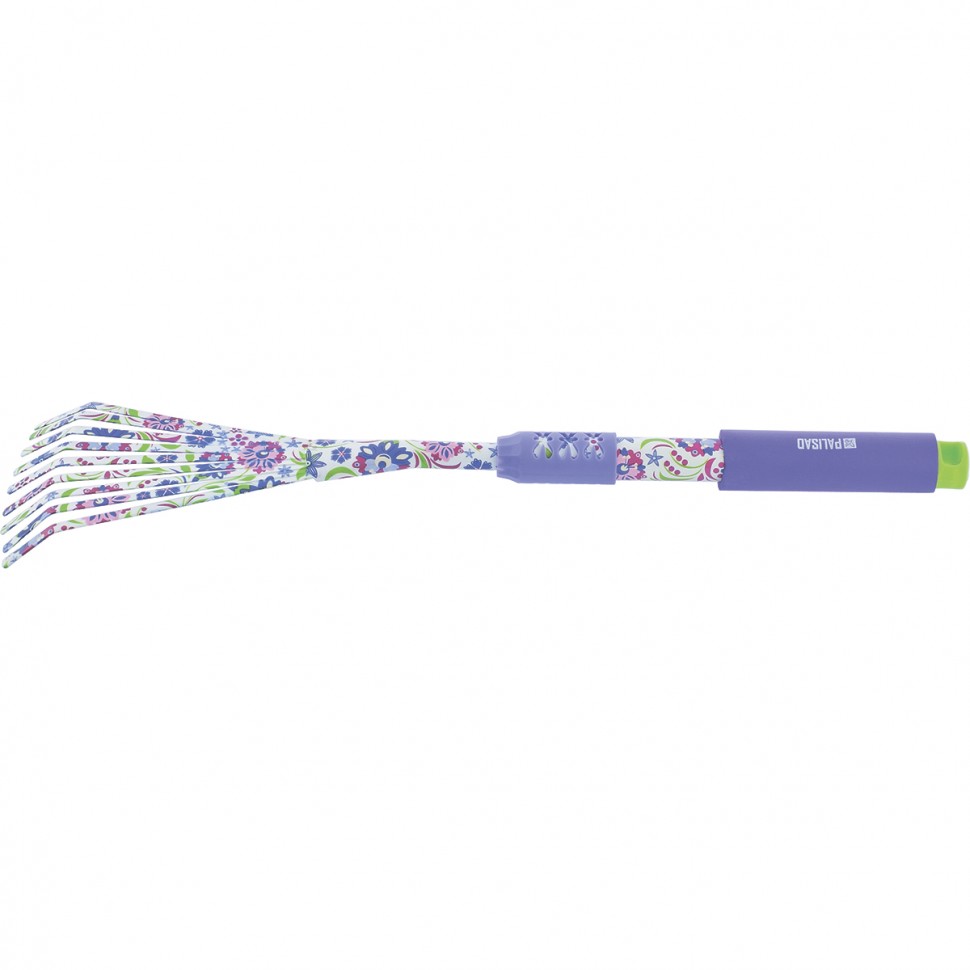 Грабли веерные 9 - зубые, 145 х 500 мм, стальные, удлиненная рукоятка, Flower Mint, Palisad