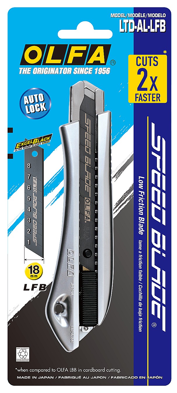 OLFA 18 мм, сегментированное лезвие, автофиксатор, Нож OL-LTD-AL-LFB