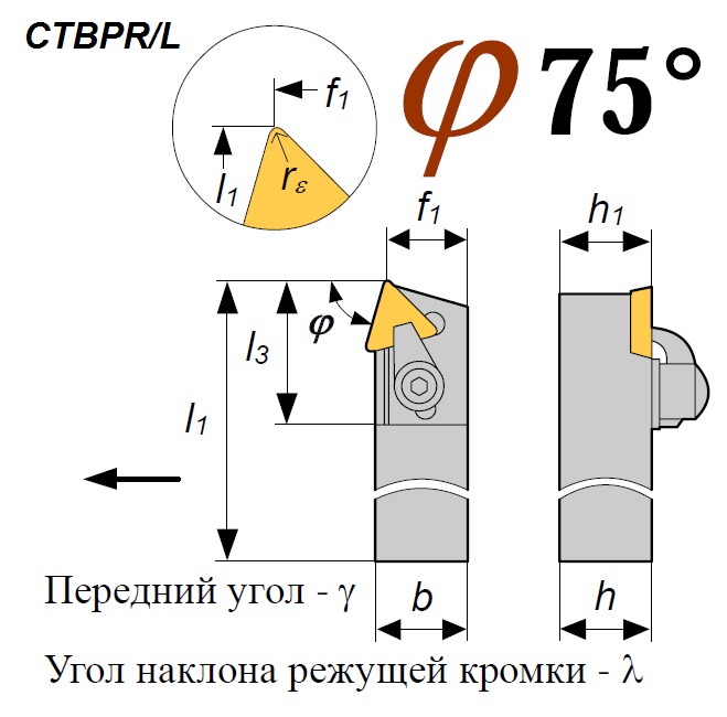 Фото Резец CTBPL 1212 F11 проходной CANELA