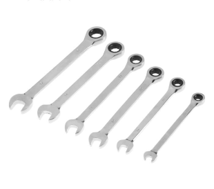 Фото Набор ключей комбинированных трещоточных с переключателем 8-19мм (8шт)