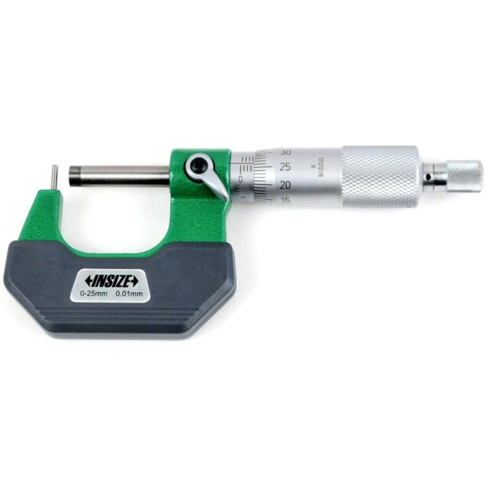 Фото Микрометр МТ-25, 0-25мм, 0.01мм, с цилиндрической пяткой, INSIZE