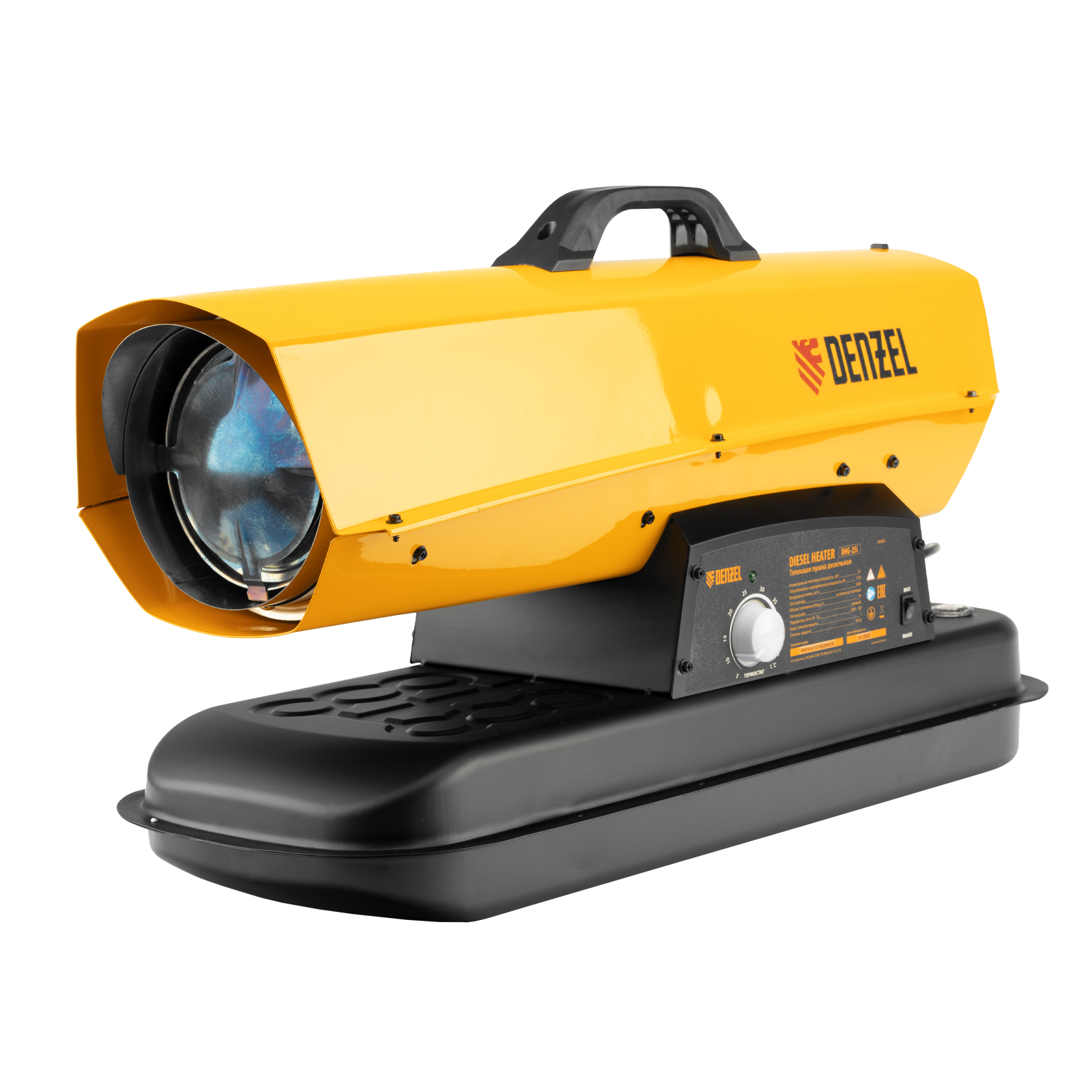 Фото Дизельная тепловая пушка DHG-25i, 25 кВт, 600 м3/ч, прямой нагрев, термостат Denzel