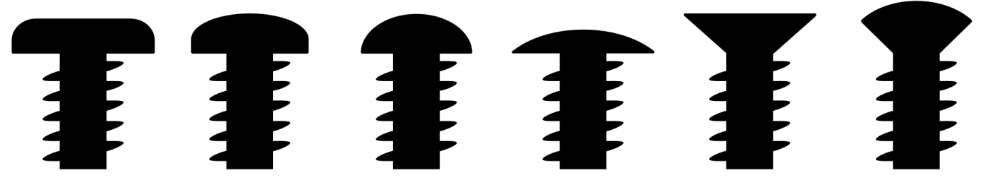 формы головок винтов