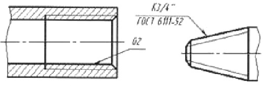 Пример обозначения наружной конической резьбы на чертеже