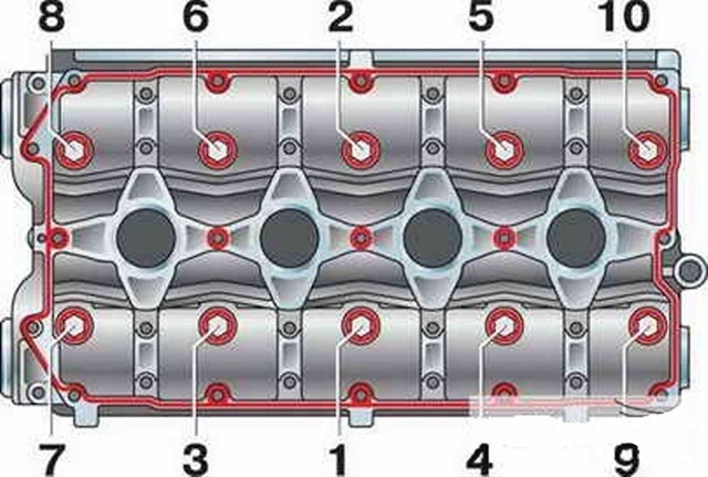 Схема затяжки болтов