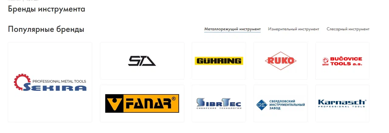 Обновленное представление брендов - группировка
