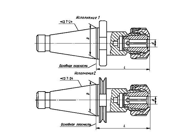 Цанга для универсального станка с конусом номер 50, диаметром под хвостовик (d) 12 мм, длиной 90&nbsp;мм
