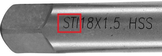 маркировка метчика для работы с ввертышами