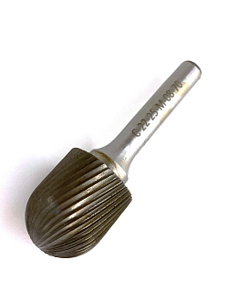 Борфреза сфероцилиндрическая тип С 22х25х8х70 спиральная насечка арт. C22 25М08 Sekira - фото 2