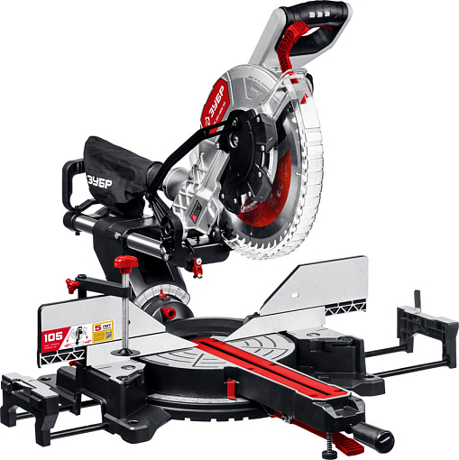 Фото 0 товара Пила торцовочная ЗПТ-305-1800 ПЛ МастерЗУБР 1800 Вт, 305x30 мм, с протяжкой, лазер, удлинители стола