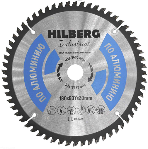 Фото 0 товара Диск пильный Hilberg Industrial Алюминий 180*20*60Т