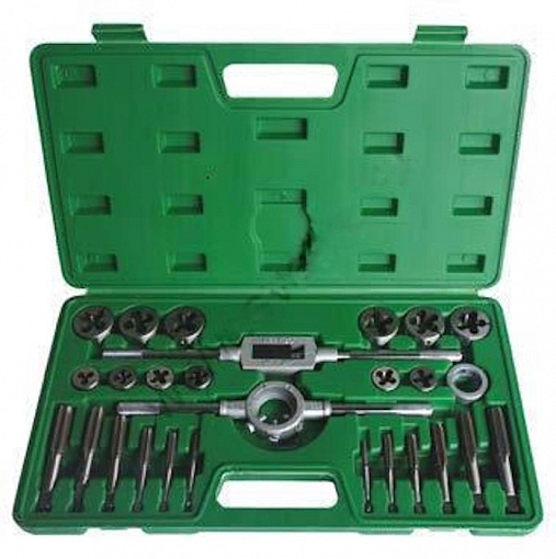 Фото 0 товара Набор метчиков и плашек М6-М16 (35 шт) в пласт.футляре