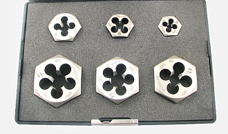 Набор плашек шестигранных М6-М16 9ХС (6 шт) - фото 1