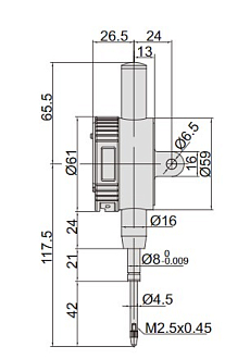 Индикатор ИЧЦ 25.4мм/1.0", 0.01мм/0.0005" IP54, INSIZE - фото 2