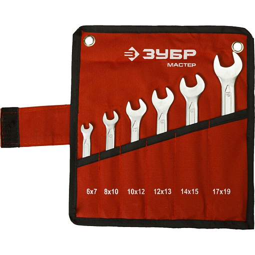 Фото 0 товара Наборы гаечных рожковых ключей, серия «МАСТЕР» Зубр 27010-H6