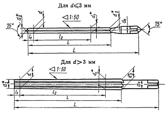Развертка коническая 1:50 Ф6 с цилиндрическим хвостовиком 2372-0011 Sekira - фото 2