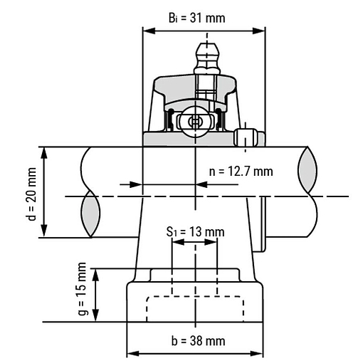 Фото 2 товара Подшипниковый узел UCP204 TECHNIX