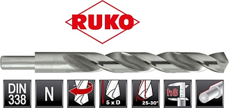 Сверло 19,0х198 мм ц/х по металлу проточенное HSS-R RUKO арт. 200190 - фото 3