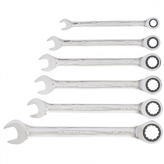 Набор ключей комбинированных, трещеточных 6 шт Matrix - фото 1