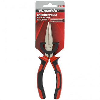 Длинногубцы изогнутые Nickel, 160 мм, никелированные, двухкомпонентные рукоятки Matrix - фото 4