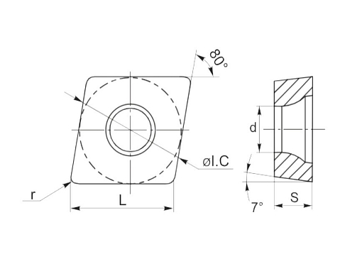 Фото 2 товара CCMT060204 QD2118 пластина для точения (набор 10 шт) Qtool