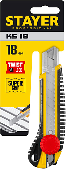 Нож KS-18 STAYER 18 мм, сегментированное лезвие, винтовой фиксатор, 09161_z01 - фото 5