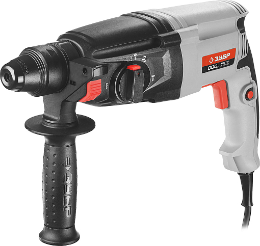 Фото 0 товара ЗУБР 800 Вт, 0-1300 об/мин, 0-4800 уд/мин, кейс, перфоратор горизонтальный П-26-800 Мастер