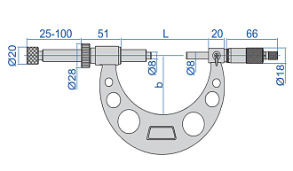 Микрометр МРИ- 200, 0.01мм (индикатор не входит в компл), INSIZE - фото 2