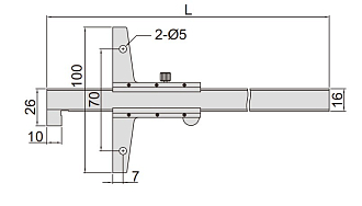 Штангенглубиномер ШГ-300, 0.05мм, крючкового типа, INSIZE - фото 2