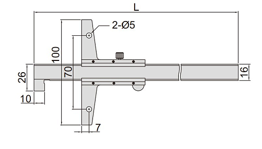 Фото 1 товара Штангенглубиномер ШГ-300, 0.05мм, крючкового типа, INSIZE