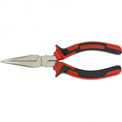 Фото 0 товара Длинногубцы изогнутые Nickel, 160 мм, никелированные, двухкомпонентные рукоятки Matrix