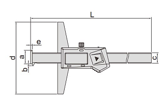 Штангенглубиномер ШГЦ-1000, 0.01мм/0.0005" с двойным крючком, INSIZE - фото 2