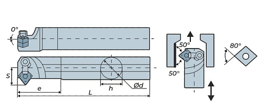 Фото 1 товара S20R-MCWNR12 державка для внутреннего точения Deskar