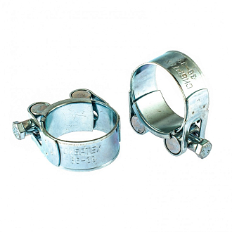 Хомуты мет., силовые 36-39 мм, ширина 20 мм, шарнирный, W1, 2 шт Сибртех - фото 1