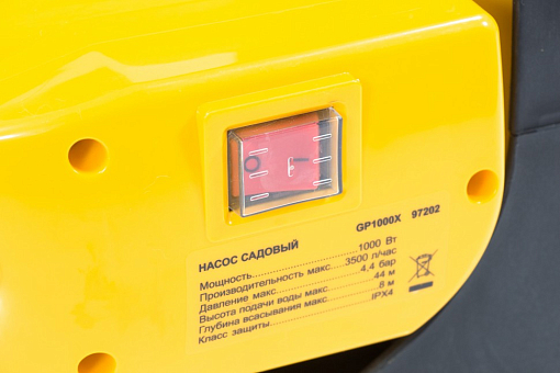 Фото 5 товара Садовый поверхностный насос GP 1000Х, 1000 Вт, 3500 л/ч, подъем 44 м, нержавейка Denzel