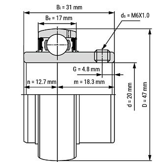 Подшипник UC204 TECHNIX - фото 2