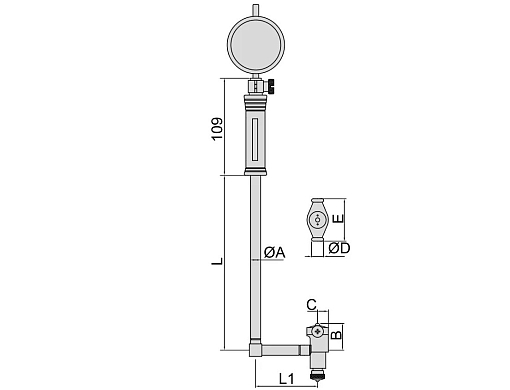 Фото 1 товара Нутромер НИ-160 ( 50-160 мм погр. 0.018 мм повторяемость 0.003 мм) INSIZE