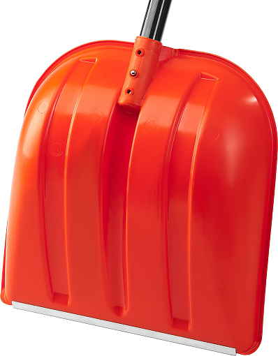 Фото 2 товара Лопата снеговая СИБИН 421845 410x415 мм, пластиковая, алюминиевый черенок, оранжевая