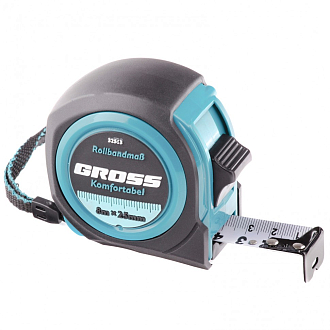 Рулетка Komfortabel 8 м х 25 мм, обрез. корпус Gross - фото 1