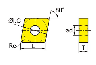 CNMG190608-PMK KT1153 пластина для обработки стали - фото 2