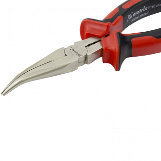 Длинногубцы изогнутые Nickel, 160 мм, никелированные, двухкомпонентные рукоятки Matrix - фото 2