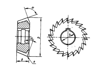 Фреза двухугловая несимметричная насадная 50х12х16 85°х15° z=20 Р6М5 - фото 2