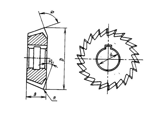 Фото 1 товара Фреза двухугловая несимметричная насадная 50х12х16 85°х15° z=20 Р6М5