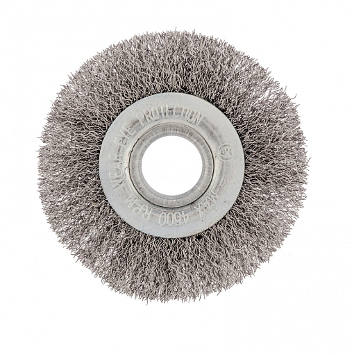Фото 0 товара Щетка для УШМ, 100 мм, посадка 22,2 мм, плоская, витая проволока 0,3 мм Сибртех