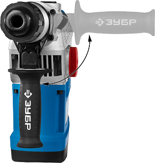 Перфоратор вертикальный ЗПМ-40-1250 ЭВК Профессионал ЗУБР 1250 Вт, 250-450 об/мин, 1400-2800 уд/мин, SDS-Max, кейс, - фото 4
