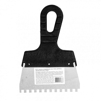 Шпатель из нерж. стали, 150 мм, зуб 6 х 6 мм, Россия - фото 1