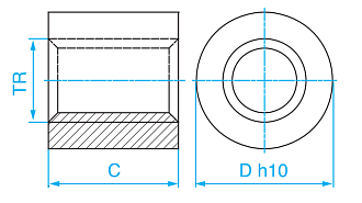 Гайка трапецеидальная (бронза) d=24 мм, шаг 5 мм (прав. резьба), LRM 24-5-D TECHNIX - фото 2