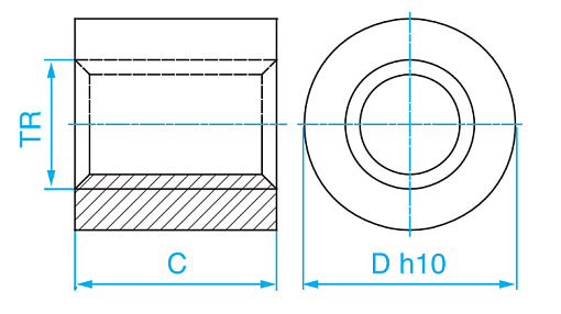 Фото 1 товара Гайка трапецеидальная (бронза) d=24 мм, шаг 5 мм (прав. резьба), LRM 24-5-D TECHNIX