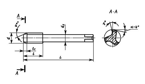 Фото 2 товара Метчик М 4х0,7 м/р скв Р6М5 Sekira